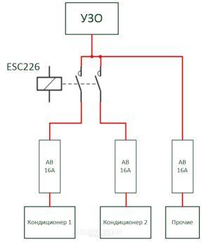 Esc225 hager схема подключения