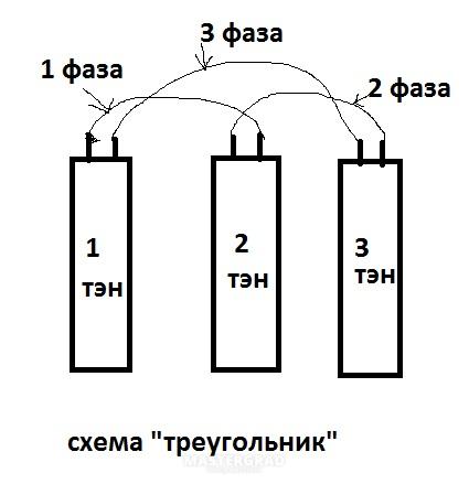 Схема подключения тэнов 380