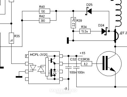 Оптодрайвер hcpl3120 схема включения