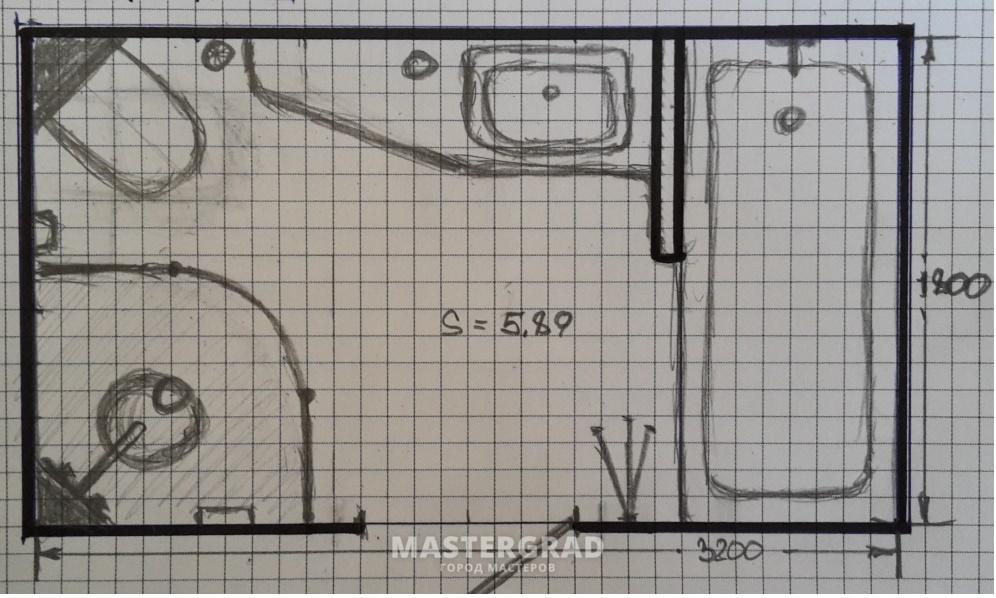 Как начертить проект ванной комнаты