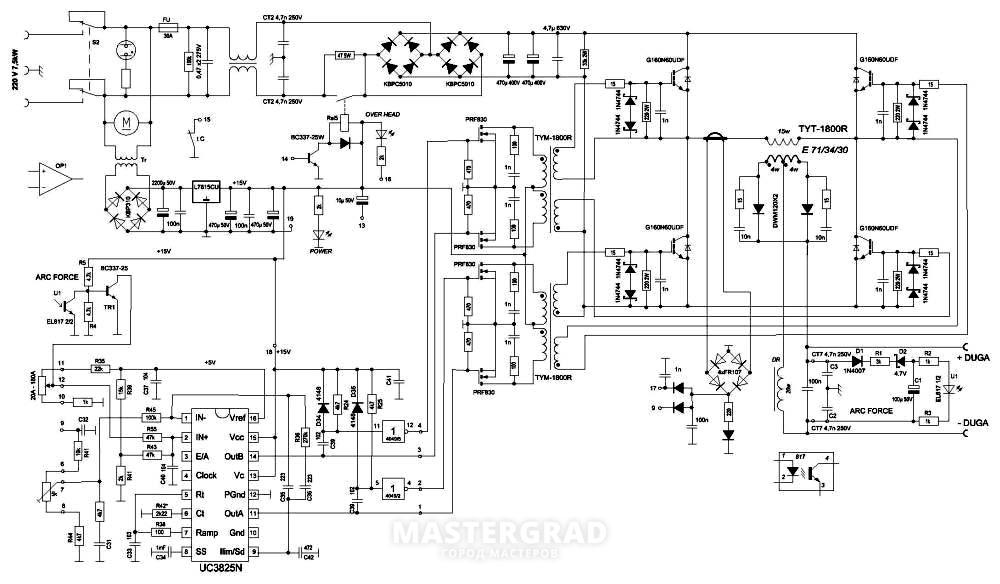 Схема сварочного инвертора союз сас 97и255м