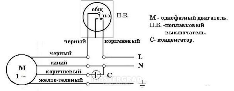 Схема подключения насоса оазис