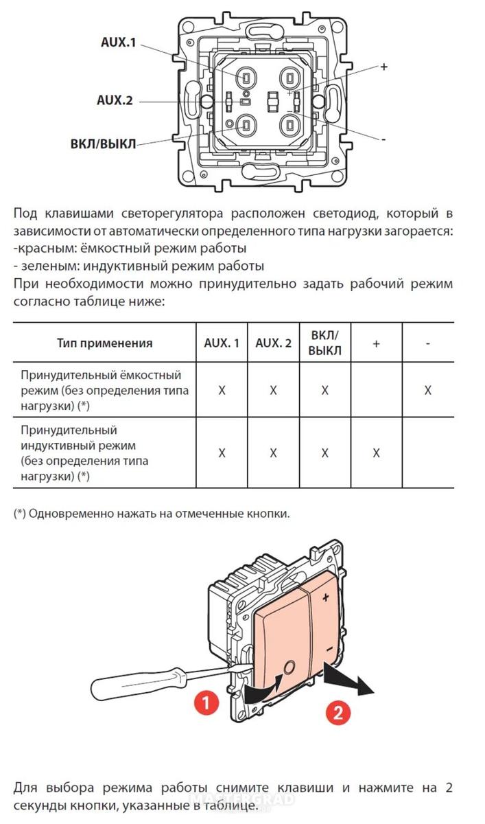 Диммер легран этика схема подключения