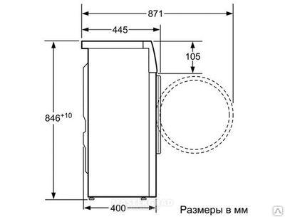 Размеры стиральной машины глубина