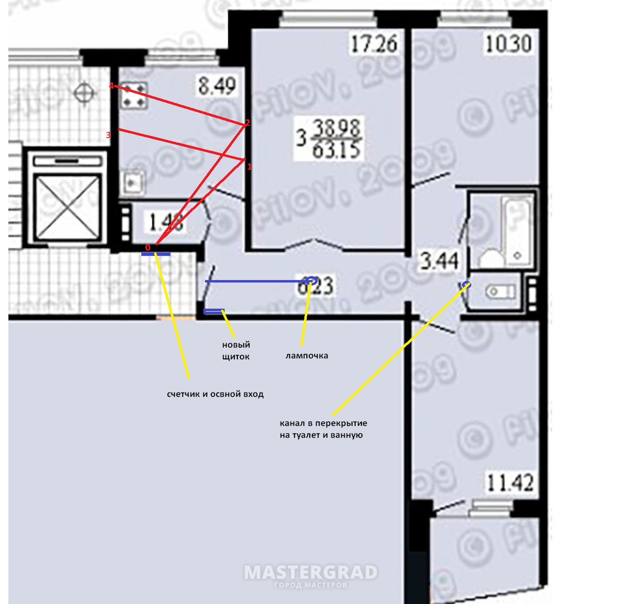 Каналы элктропроводки 3к квартиры 121 серии - Mastergrad - крупнейший форум  о строительстве и ремонте. Форум № 279451. Страница 1 - Электрика
